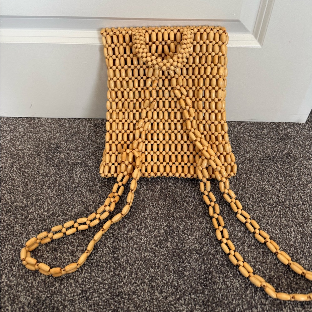 Tan Beaded Backpack - Picture 2 of 3